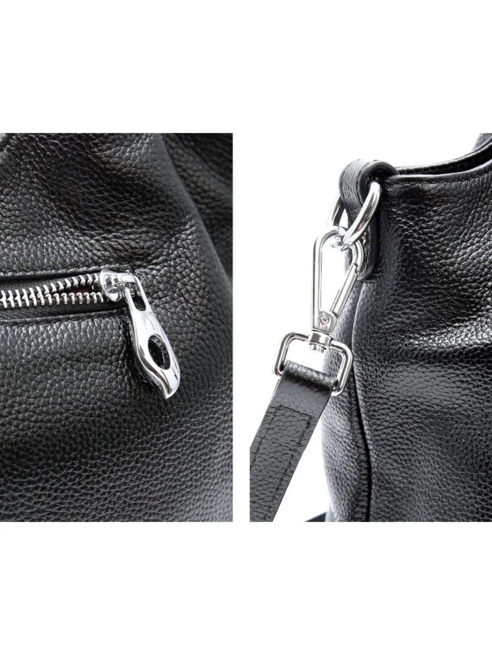 Women's Black Genuine Leather Shoulder Satchel Designer Crossbody Hobo Bags